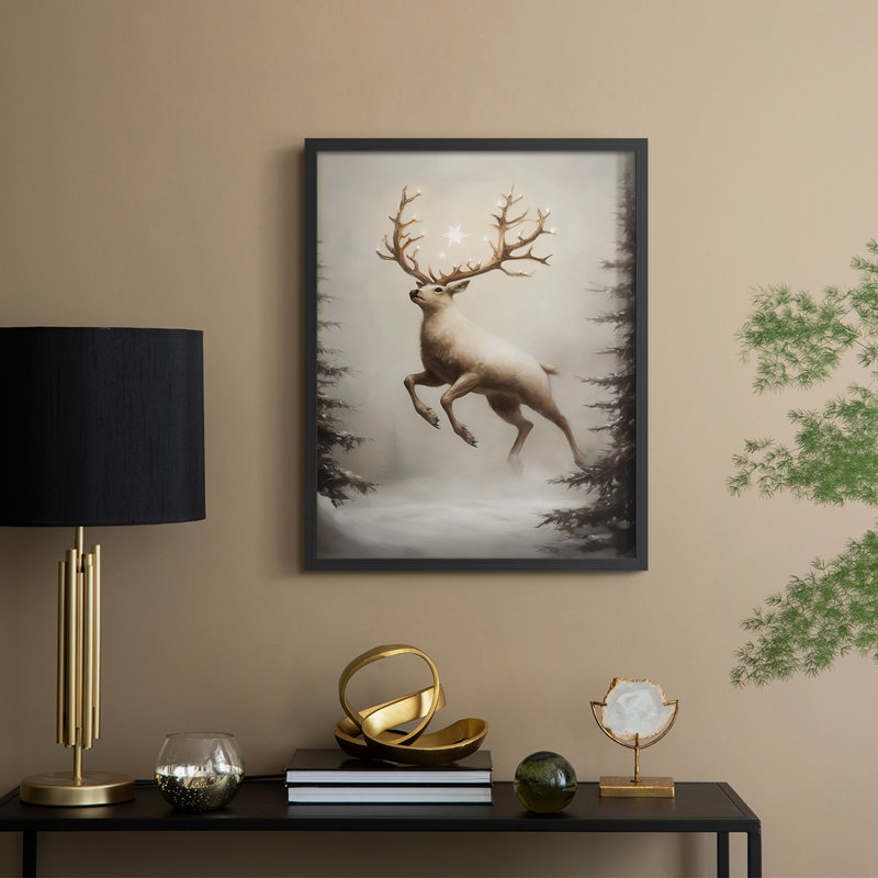 «Christmas Holiday Art», série 2 CVI, reproduction encadrée - bois massif, H 11 po x l 9 po, Noir, noir, noir, noir