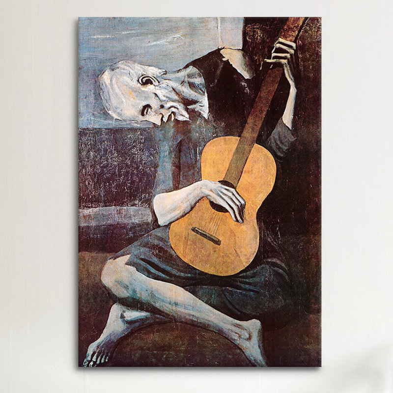 «The Old Guitarist» par Pablo Picasso, reproduction d'art sur toile tendue, H 18 po x l 12 po x p 1,5 po, Toile tendue