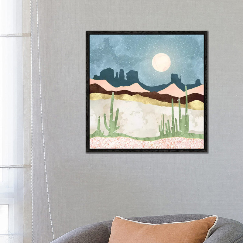 Desert Bloom - Print on Canvas, Black Framed, 66.04 cm H x 66.04 cm W
