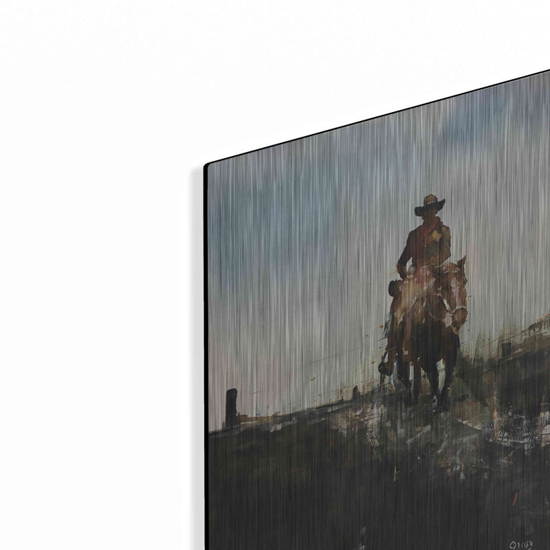 Art mural en métal luxueux «Horse With No Name» par Oscar Alvarez Pardo, 24 po x 36 po, H 16 po x l 12 po