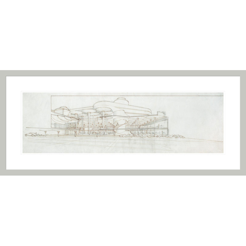 «S. C. Johnson Co. Racine WI» par Frank Lloyd Wright - impression giclée encadrée, H 17,75 po x l 41,5 po