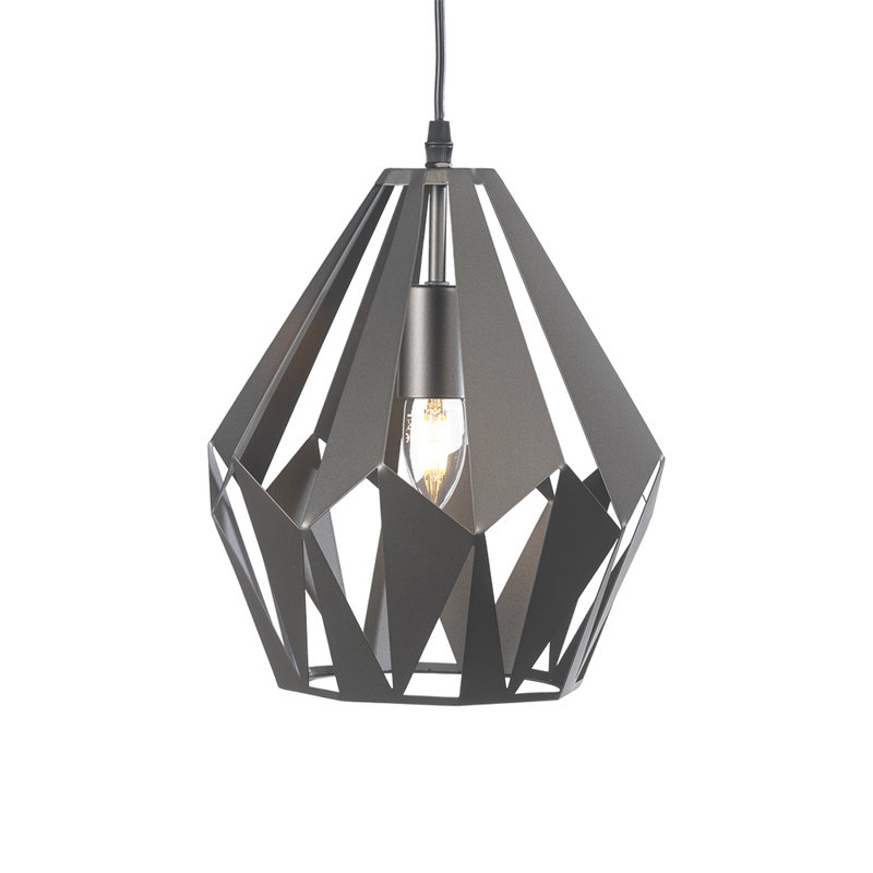 Arkia 1 - Light Geometric Pendant, 38cm H x 30cm W, Grey