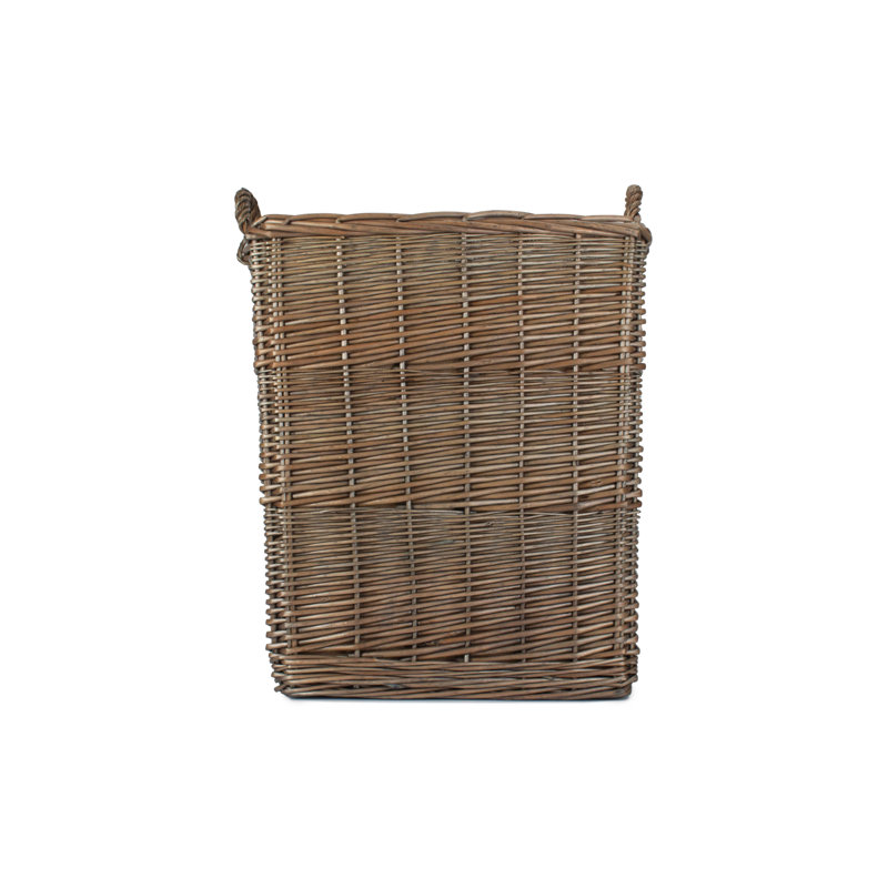 Wicker Log Basket with Lining, 147.45, 64cm H x 48cm W x 48cm D