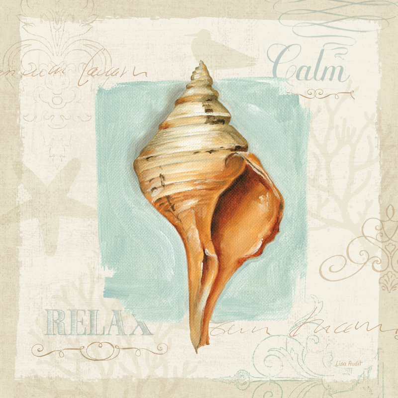 «Coastal Jewels I» par Lisa Audit, reproduction, H 20 po x l 20 po x P 1,25 po, Toile avec cadre blanc, Non