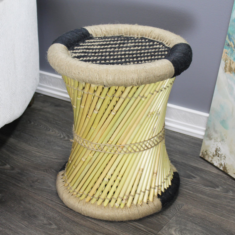 Tabouret décoratif Barkhamsted, Noir / Beige
