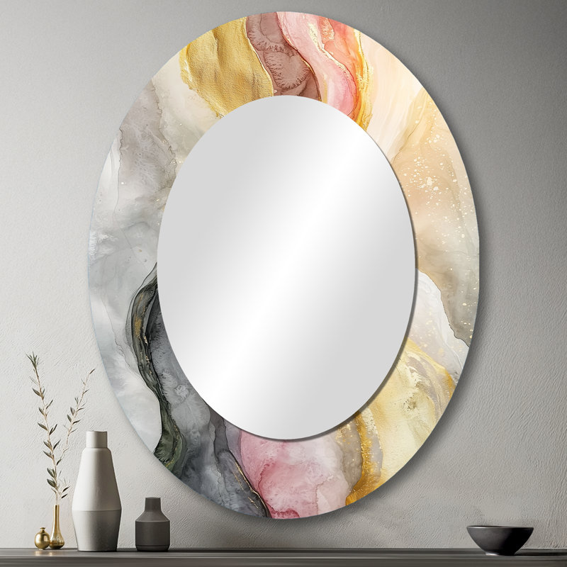 Décoration pour miroir mural Celestial Balance of Sinai Pearl Marble I - Doré, 43 po x 33 po
