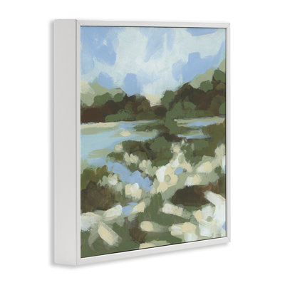 Fluid Landscape Impression Framed Giclee Art by June Erica Vess