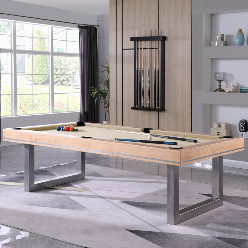 Harmony Solid Wood Slate Pool Table, 7 ft, Gold, Natural Maple