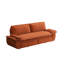 Lit convertible Queen en velours côtelé orange, 73,2 po de hauteur, avec renforts doubles, tissu doux