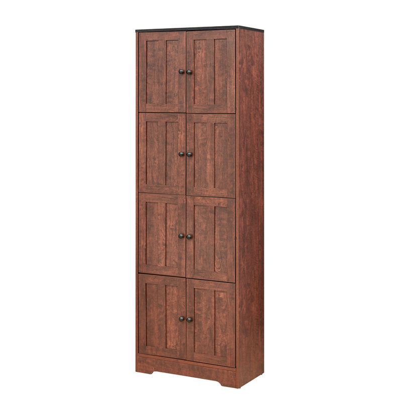 Armoire de rangement haute avec portes et 4 tablettes