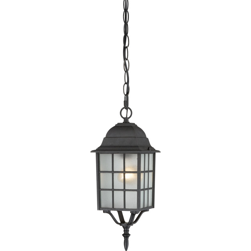 Gillian Outdoor Hanging Lantern, Textured Black