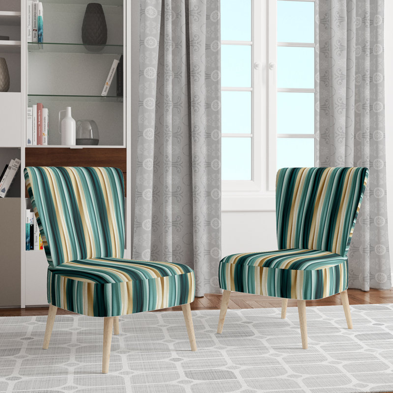 Serene Stripes - Chaise d'appoint rembourrée à rayures et motifs