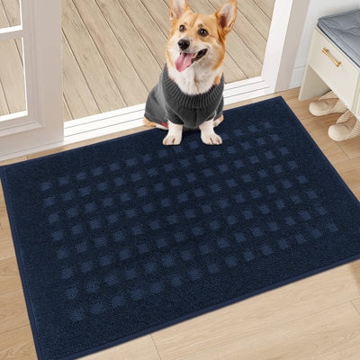 Waffle Door Mats Indoor，Super Absorbent Machine Washable Doormat with Non-Slip Backing for Wet Shoes and Dirty Paws
