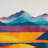 Cole And Grey Canvas Mountains And Lake View Abstract Living Room Framed Wall Art With Black Frame