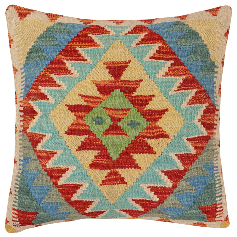 Coussin Kilim Boho Chic tissé à la main - 19 po x 20 po