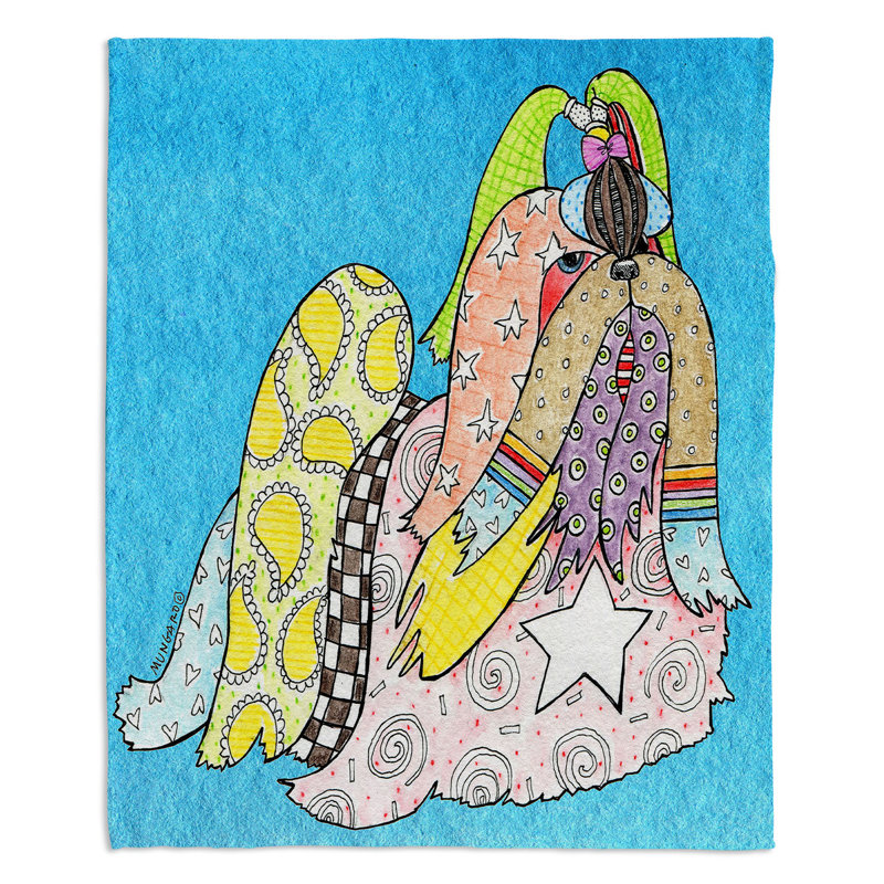  Couverture pour chien Schnauzer, 68 po x 80 po, Turquoise, Shih Tzu