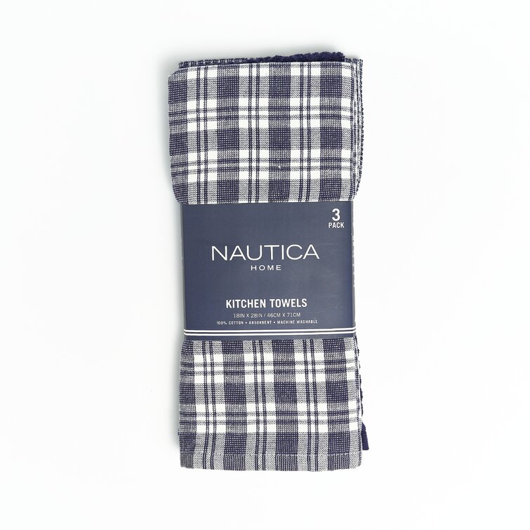 Nautica Home Red/Navy Plaid 100% Cotton Oven Mitts with Silicone Grip (Set of 2)