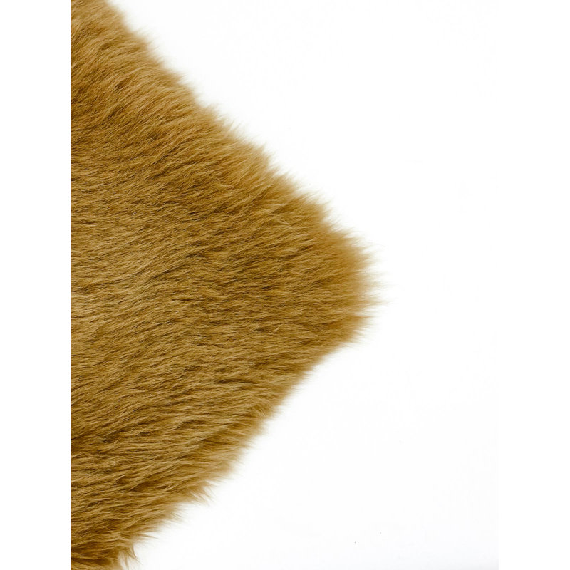Teton Sheepskin Scatter Cushion Cover, Mustard