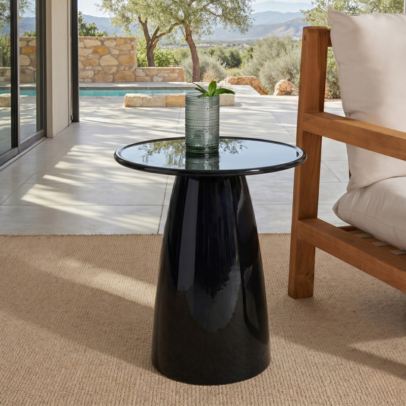 Darbonne Stephan Concrete Accent Table, Black