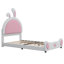 Lit plateforme tapissier avec tête de lit en forme de lapin-1376939760