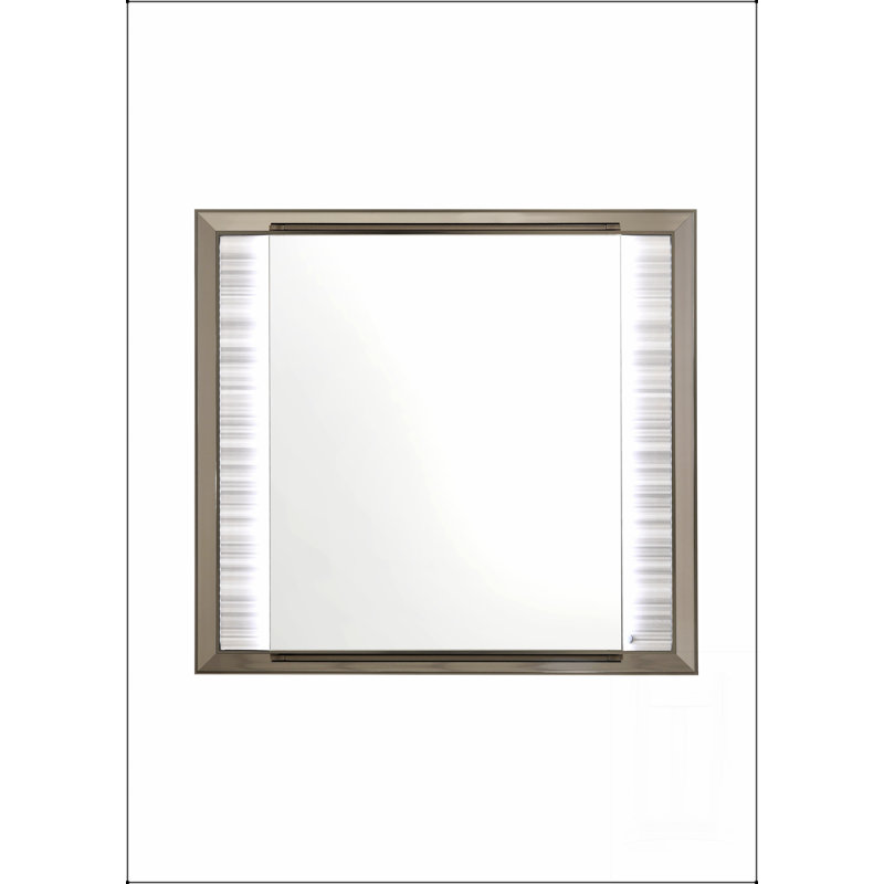 MIRROIR ÉTOILE AVEC ÉCLAIRAGE DEL, finition blanche élégante et éclairage lumineux pour les espaces de vie modernes