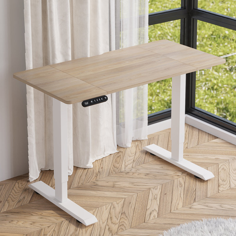 Fanchon 47.24'' Height Adjustable Standing Desk, Cream/White