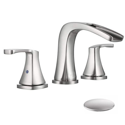 8"Widespread Bathroom Sink Faucet 3hole 2 Handle Waterfall Mixer w/Drain
