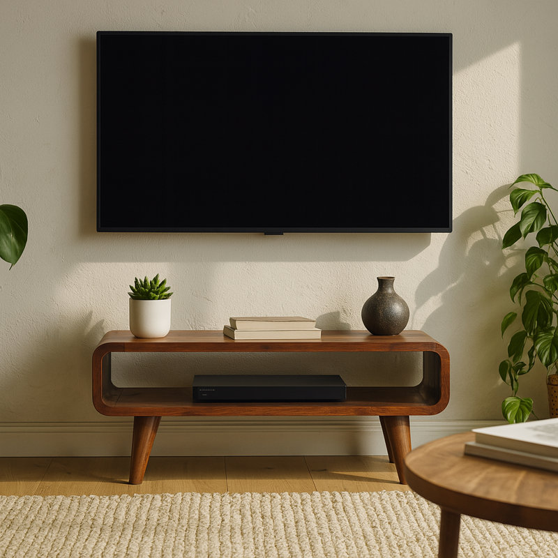 Meuble télé en bois massif pour téléviseur de 24 po ou moins