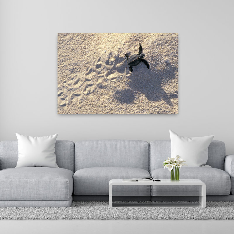Young Sea Turtle Contemporary Art, 40" H x 60" W