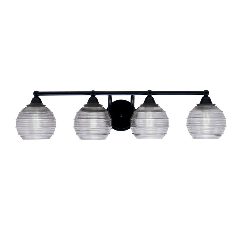 Barre d'éclairage de salle de bain 4 lumières Antwonette, Gris foncé