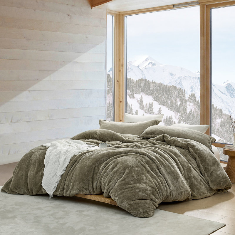 Coma Inducer Bae, She Thick Duvet Cover Set - Silver Sage, King Duvet Cover + 2 Shams
