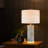23.25" Grey Table Lamp With Bottom Night Light (Bulb Included) 