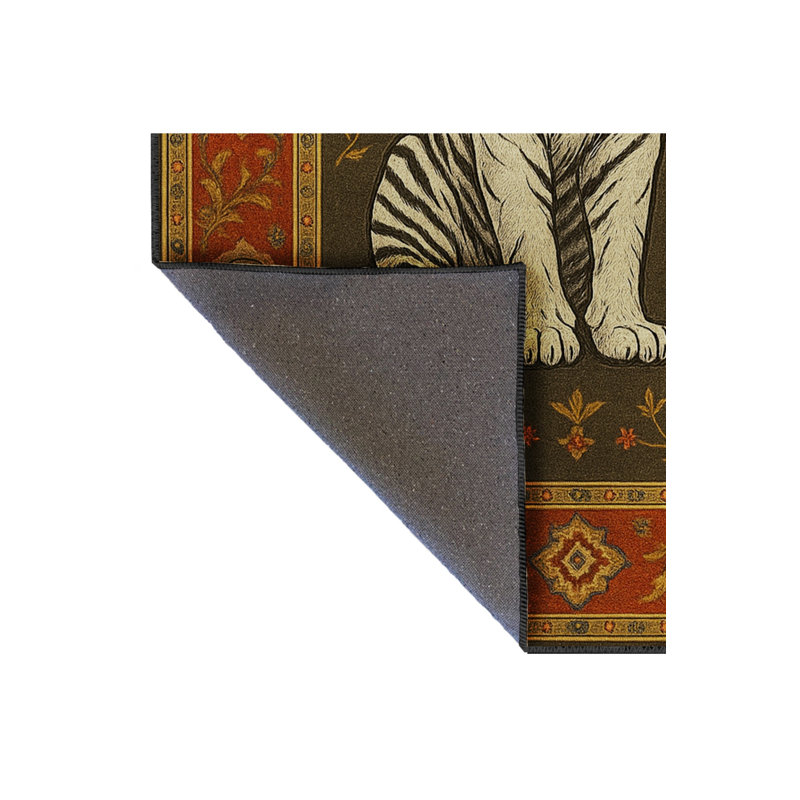 Tapis brun tissé à imprimé tigre Mosso, 3'3" x 6'7"