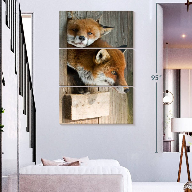Brampt Sleepy Red Fox, 74" H x 48" W