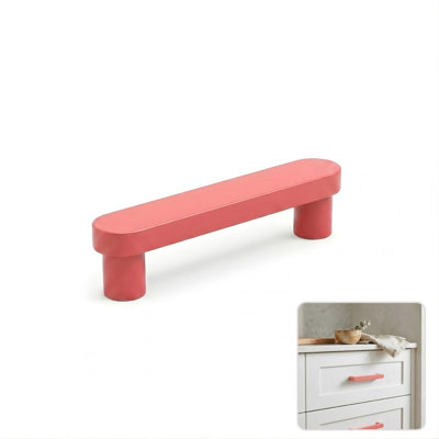 ROUS Hardware Mid-Century Modern Cabinet Handle, 2.75", Blush (Pink)