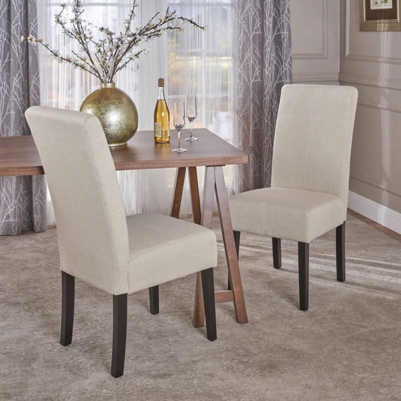 Chaise de salle à manger rembourrée, Beige