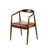 Jada Teak Wood Handmade Rounded Brown Dining Chair with Leather Cushion
