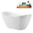 55" Streamline Soaking Glossy White Freestanding Tub With Internal Drain in Brushed Gold