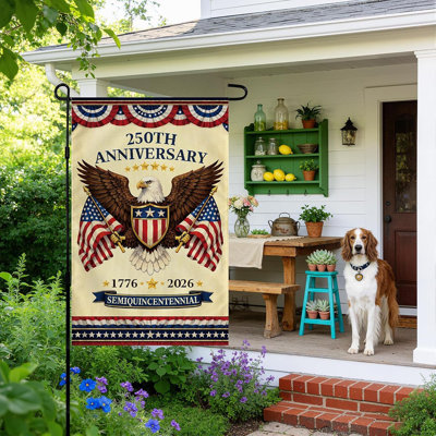Décorations du 4 juillet - drapeau de jardin 250e anniversaire | Bannière patriotique des États-Unis du 4 juillet, accessoires de décorations pour la fête de l'Independance de 1776 à 2026 pour le jardin, le porche, le patio, l'extérieur, l'extérieur