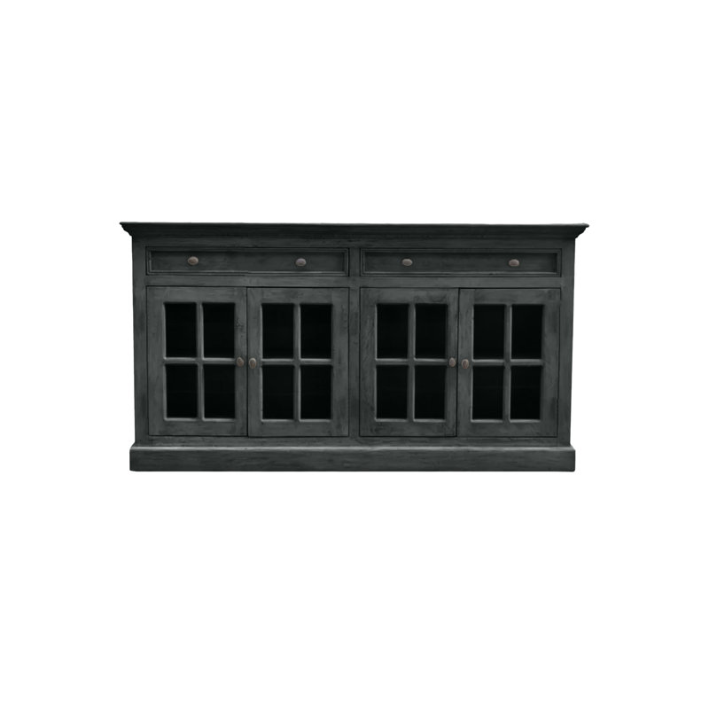 Traditional 70" Sideboard buffet with drawers, Iron Ore