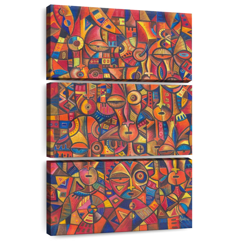 Leisha African Faces, 32" H x 20" W