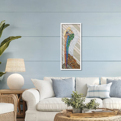Wild And Free Collaged Pelican Framed Giclee, design by Lisa Morales