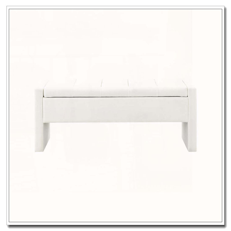 Banc de lit moderne avec rangement, Beige