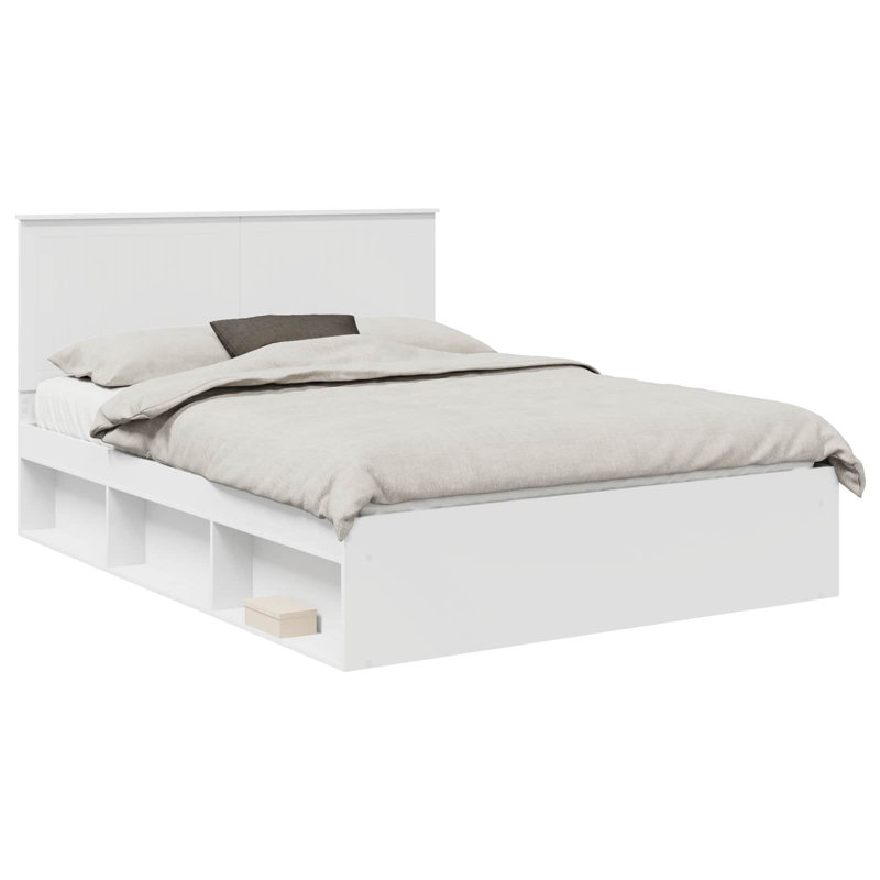 Solid Wood Bed Frame, Kingsize (5'), White