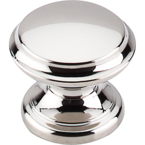Flat Top 1 3/8" Diameter Round Knob, Polished Nickel
