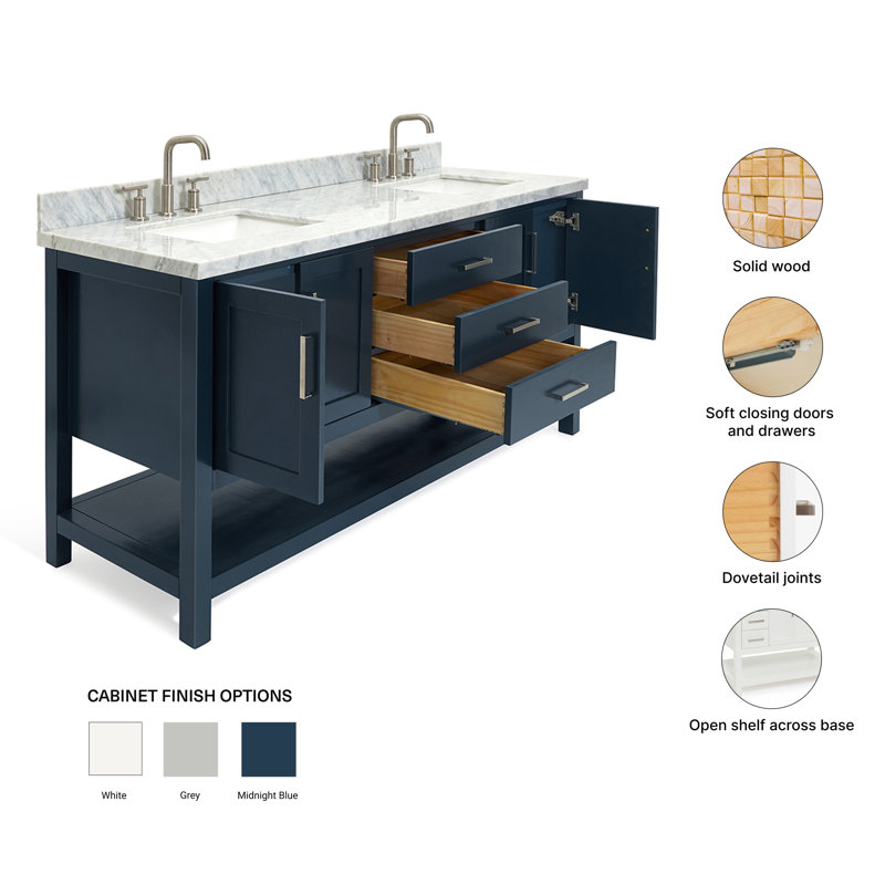 Magnolia Bath Vanity Rectangular Basin S073DCWRV, Rectangular, Midnight Blue