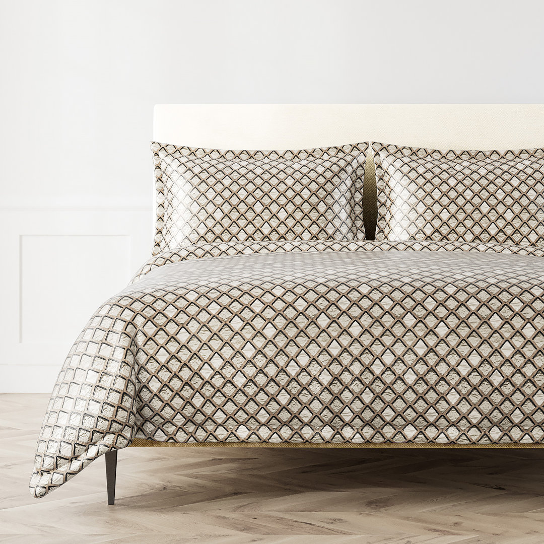 Scales Modern & Contemporary Jacquard Geometric Shapes Duvet Cover Set Ann Gish 
