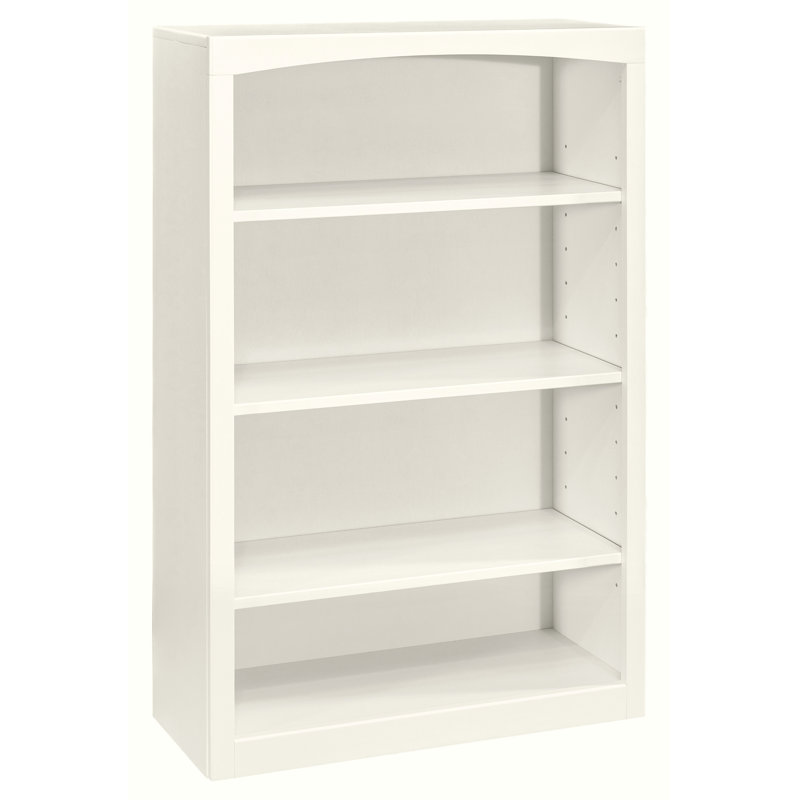 Ossy Solid Wood Classic Bookcase, (4 Shelves) 48"H x 30"W x 12"D, Linen White