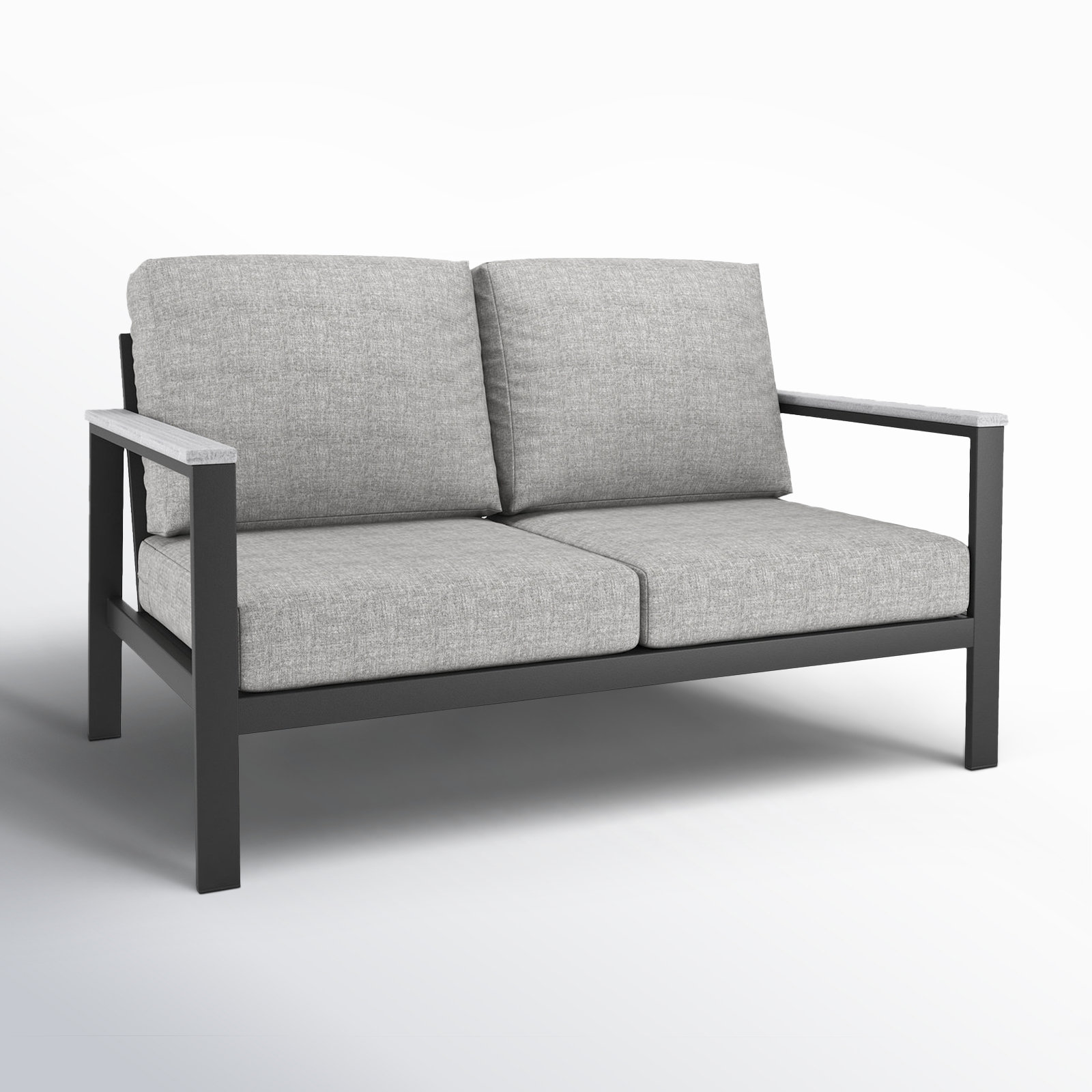 Townsend 55" Sunbrella® Patio Loveseat, Yes, Canvas White Sunbrella® Canvas, Gray