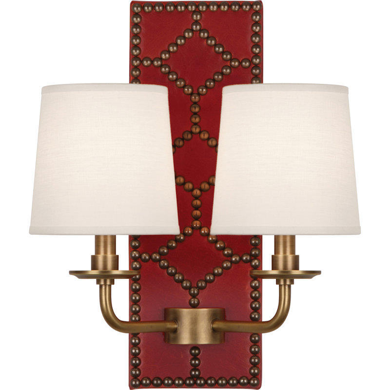 Lightfoot 2 - Light Armed Sconce, Red/Aged Brass